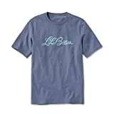 【20%OFF】L.L.Bean(エルエルビーン) メンズ レイクウォッシュ・オーガニック・コットン・グラフィック・ティ ジャパン・フィット Mサイズ Vintage Indigo/Script Logo ブルー 1000052344